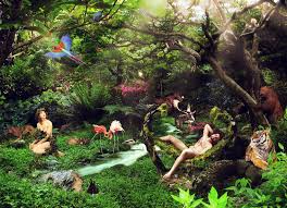 The Garden of Eden represents a distorted version of awakening as a physical creature